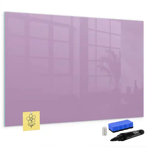 Pizarra magnética de pared con rotulador en color lila