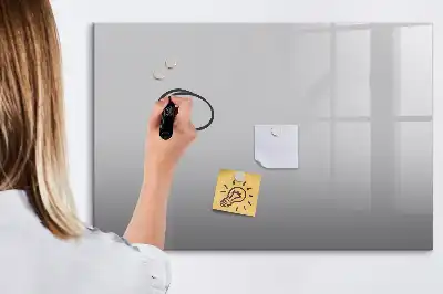 Pizarra borrable de cristal con imanes de color gris claro