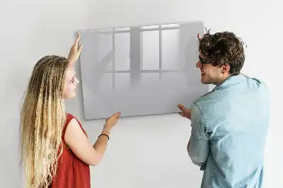 Pizarra borrable de cristal con imanes de color gris claro