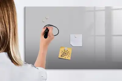 Pizarra borrable de cristal con imanes de color gris claro