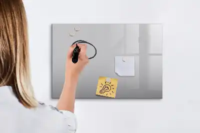 Pizarra borrable de cristal con imanes de color gris claro