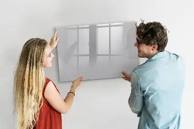 Pizarra borrable de cristal con imanes de color gris claro