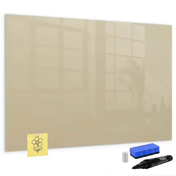 Pizarra magnética de pared con rotulador de color beige