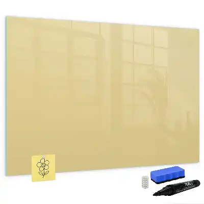 Pizarra borrable de cristal con imanes color crema