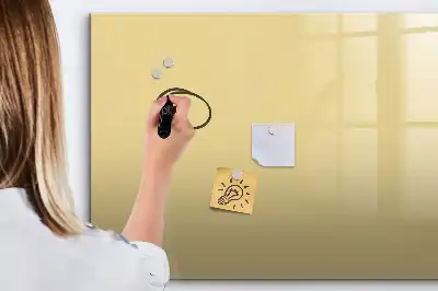 Pizarra borrable de cristal con imanes color crema