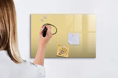 Pizarra borrable de cristal con imanes color crema