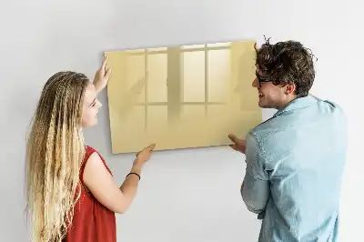 Pizarra borrable de cristal con imanes color crema