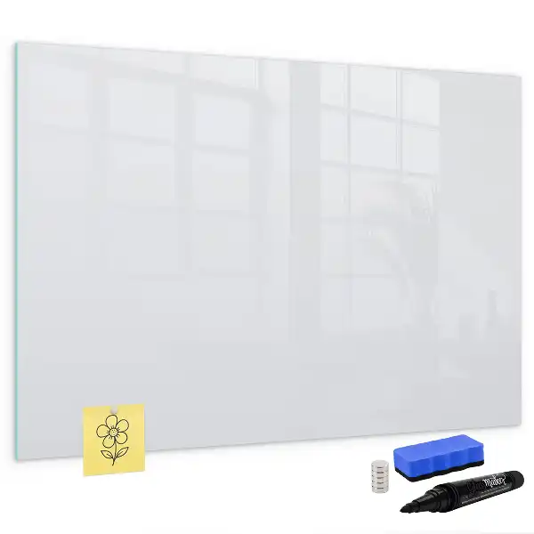 Pizarra magnética de pared con rotulador de color blanco roto