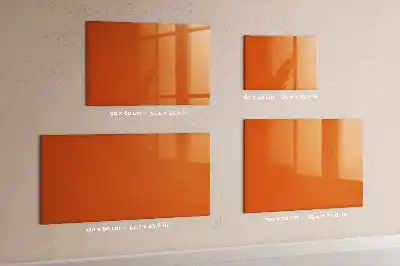 Pizarra borrable de cristal con imanes de color naranja