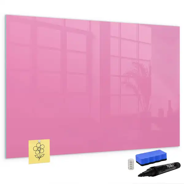 Pizarra magnética de pared con rotulador de color rosa