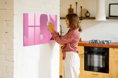 Pizarra magnética de pared con rotulador de color rosa