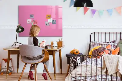 Pizarra magnética de pared con rotulador de color rosa