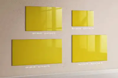 Pizarra borrable de cristal con imanes en color amarillo claro