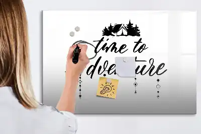 Pizarra magnética de pared diseño Tiempo de aventura con rotulador incluido