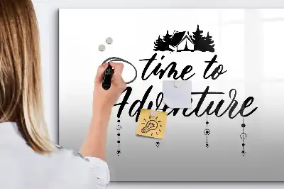 Pizarra magnética de pared diseño Tiempo de aventura con rotulador incluido