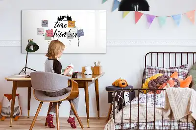 Pizarra magnética de pared diseño Tiempo de aventura con rotulador incluido