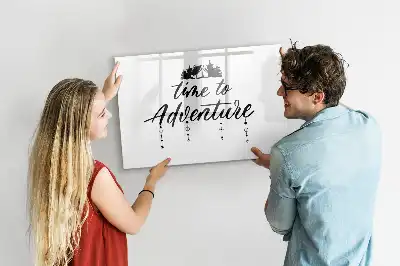 Pizarra magnética de pared diseño Tiempo de aventura con rotulador incluido