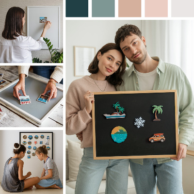 Tablero para imanes decorativo Mármol delicado y claro