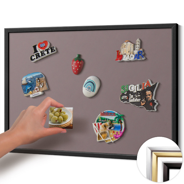 Tablero magnético impreso con marco Color marrón claro