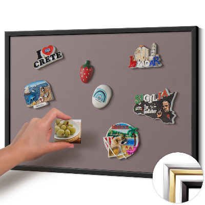 Tablero magnético impreso con marco Color marrón claro