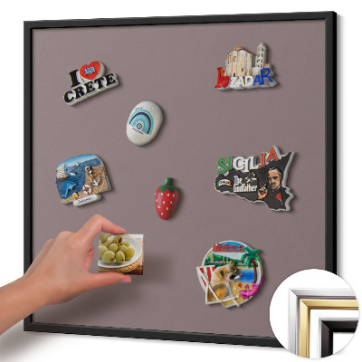 Tablero magnético impreso con marco Color marrón claro