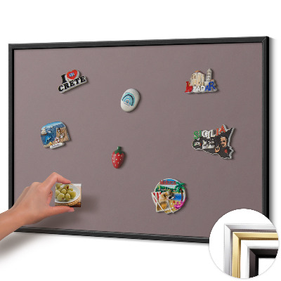 Tablero magnético impreso con marco Color marrón claro