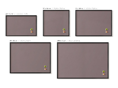 Tablero magnético impreso con marco Color marrón claro