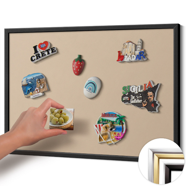 Tablero magnético impreso con marco Color beige