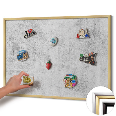 Pizarra magnética con marco dorado Textura desgastada de hormigón