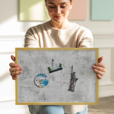 Pizarra magnética con marco dorado Textura desgastada de hormigón