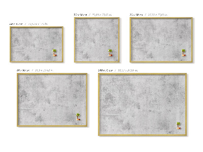 Pizarra magnética con marco dorado Textura desgastada de hormigón