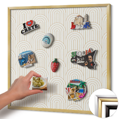 Pizarra magnética con marco dorado Arcos regulares alineados