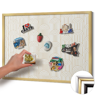 Pizarra magnética con marco dorado Arcos regulares alineados