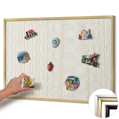 Pizarra magnética con marco dorado Arcos regulares alineados