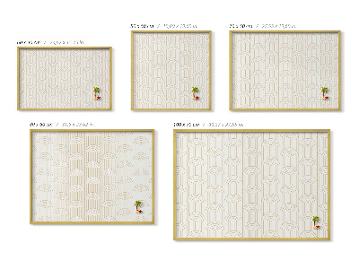 Pizarra magnética con marco dorado Arcos regulares alineados