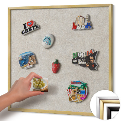 Pizarra magnética con marco dorado Sutil textura de arenisca