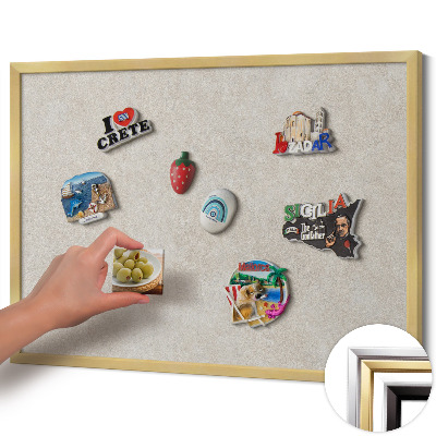 Pizarra magnética con marco dorado Sutil textura de arenisca