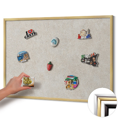 Pizarra magnética con marco dorado Sutil textura de arenisca