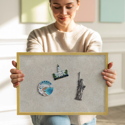 Pizarra magnética con marco dorado Sutil textura de arenisca