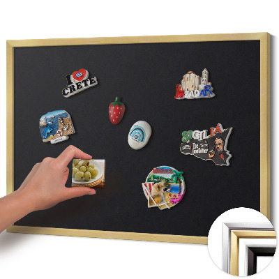 Pizarra magnética con marco dorado Color negro