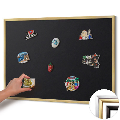 Pizarra magnética con marco dorado Color negro