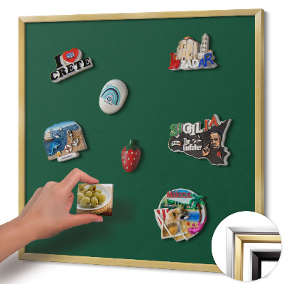 Pizarra magnética con marco dorado Color verde oscuro