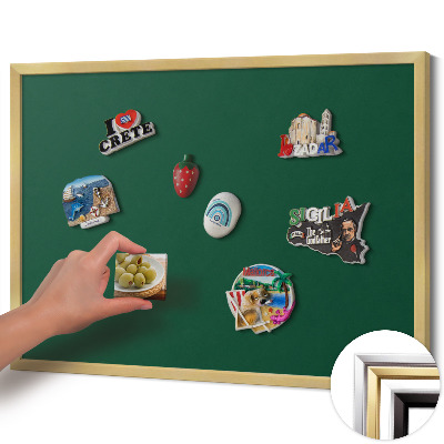 Pizarra magnética con marco dorado Color verde oscuro