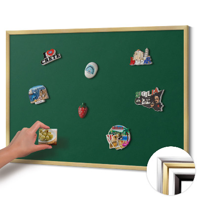 Pizarra magnética con marco dorado Color verde oscuro