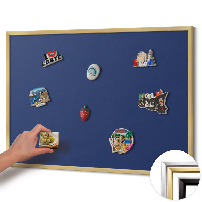 Pizarra magnética con marco dorado Color azul marino