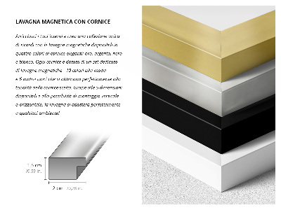 Pizarra magnética con marco dorado Color oliva