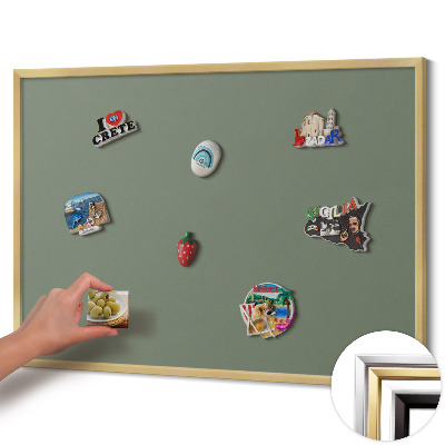 Pizarra magnética con marco dorado Color oliva