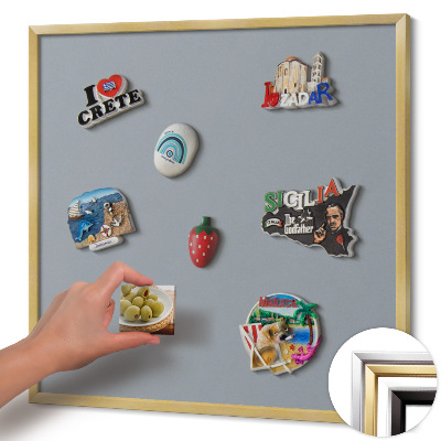 Pizarra magnética con marco dorado Color gris