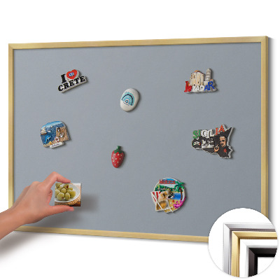 Pizarra magnética con marco dorado Color gris