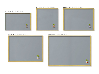 Pizarra magnética con marco dorado Color gris